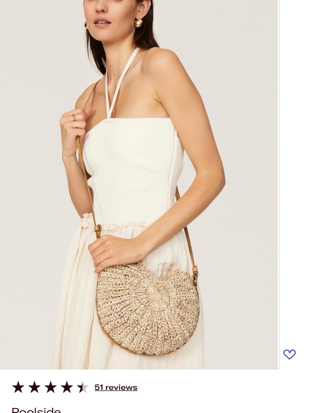 Poolside Conch Woven Straw Crossbody Bag in Natural
